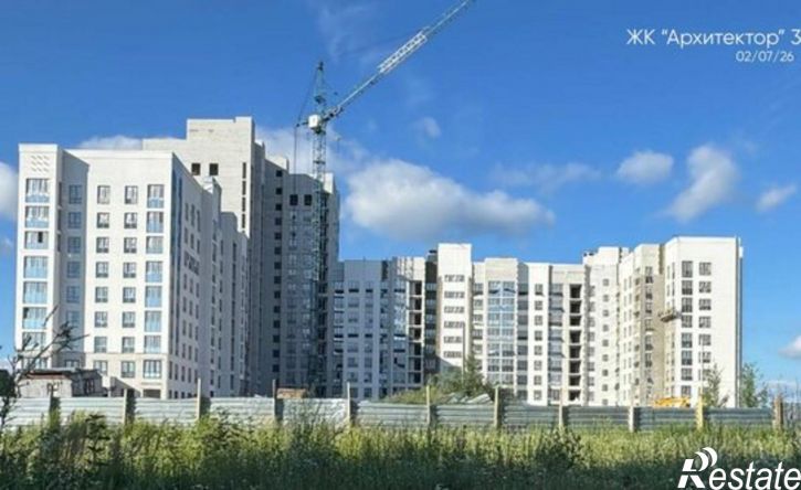 1-комн квартира в новом доме ЖК Архитектор