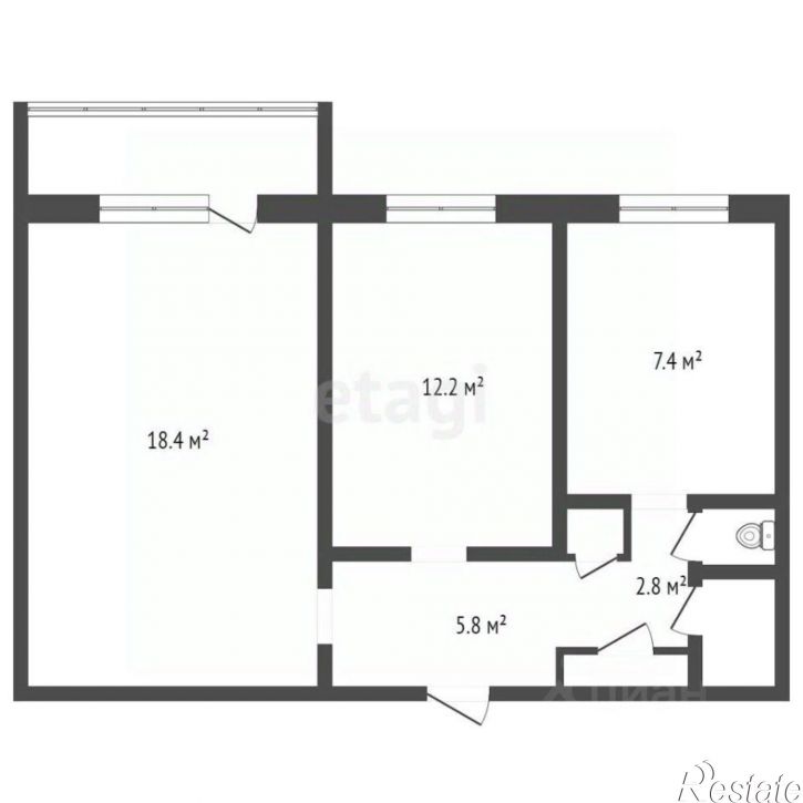 2-комн квартира ул Фокина, 90,  д. 90
