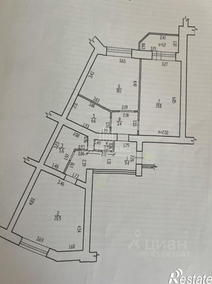 2-комн квартира ул Романа Брянского, 6,  д. 6