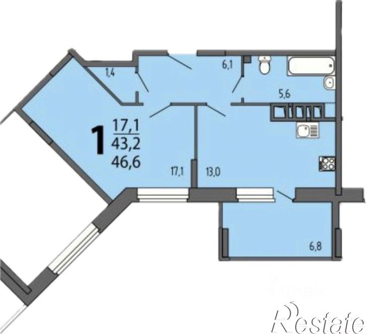 1-комн квартира улица Горбатова, 24,  д. 24
