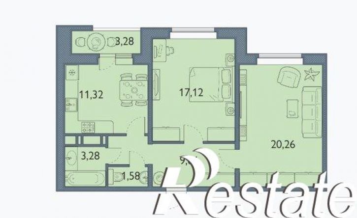 2-комн квартира проспект Станке Димитрова, 67 к7,  д. 67 к7