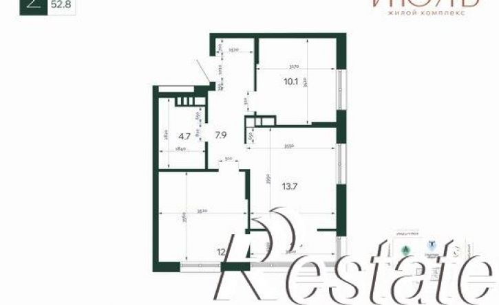 2-комн квартира в новом доме улица 3 Июля, 23,  д. 23