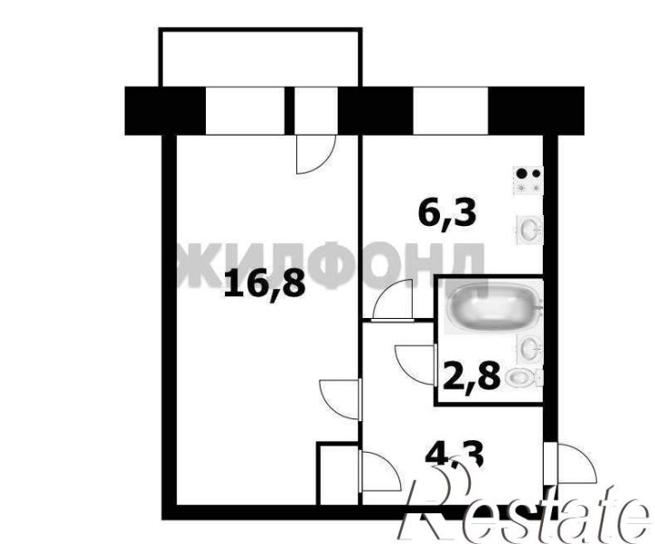 1-комн квартира Октябрьская ул., д.139